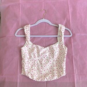 Tiger mist corset zip up crop top